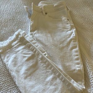 Loft white frayed jeans